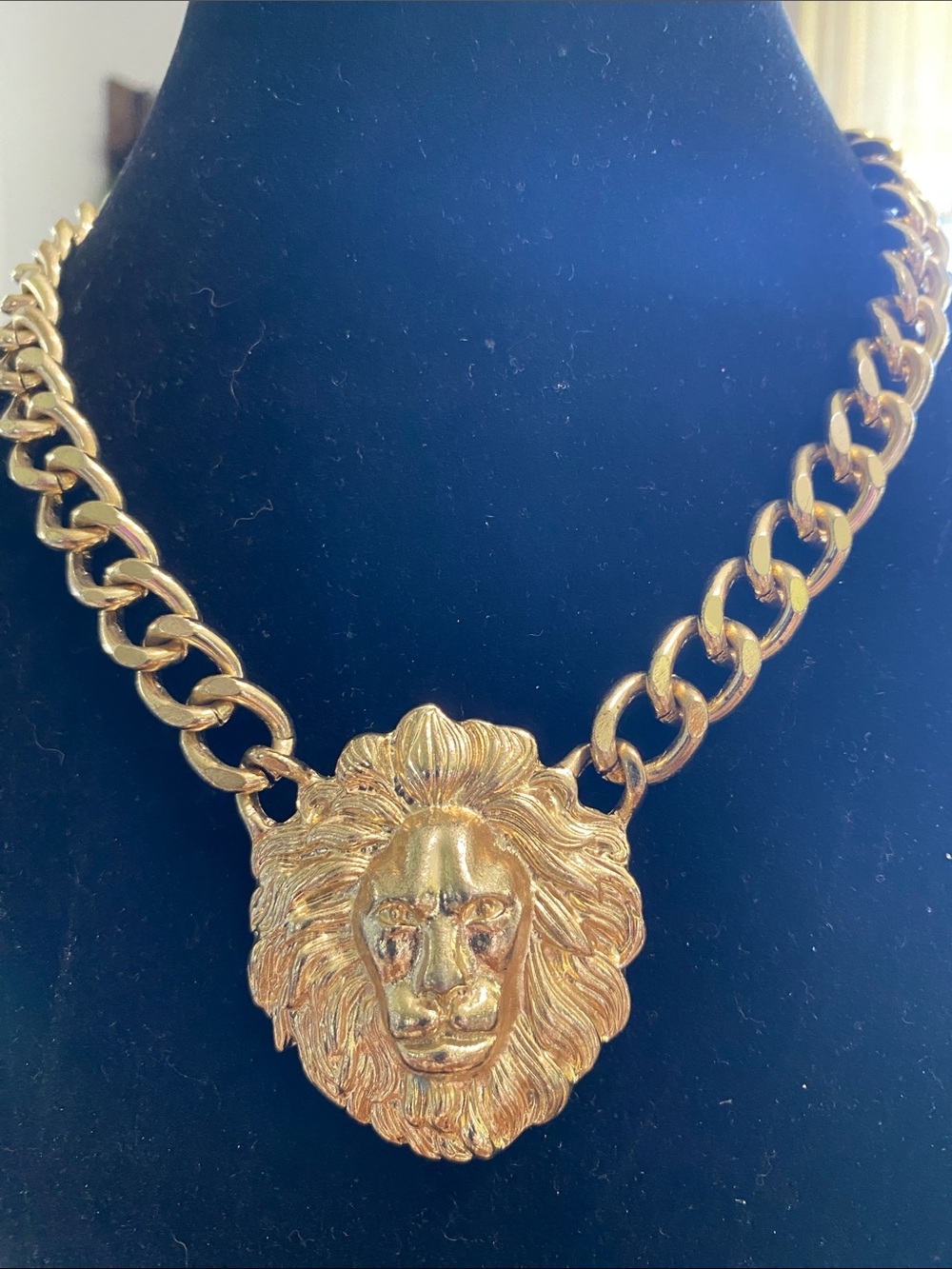 Bold Lion Head Gold Chain Necklace